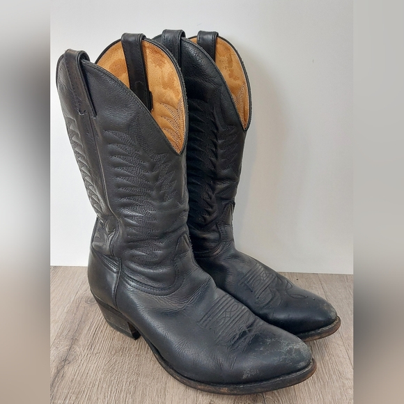 Boulet 9502 Black Cowboy Boots Size 10 1/2 Men's - Picture 2 of 13